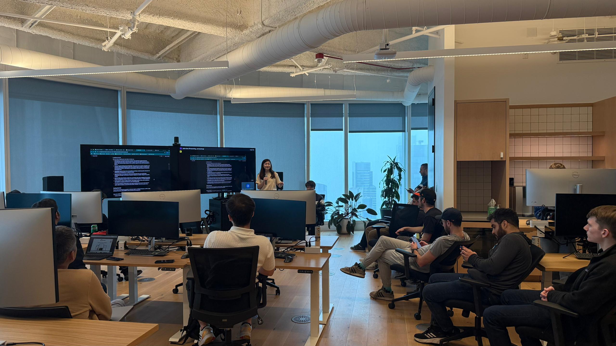 Celeste Ang leading a technical session at Coinbase Hackathon